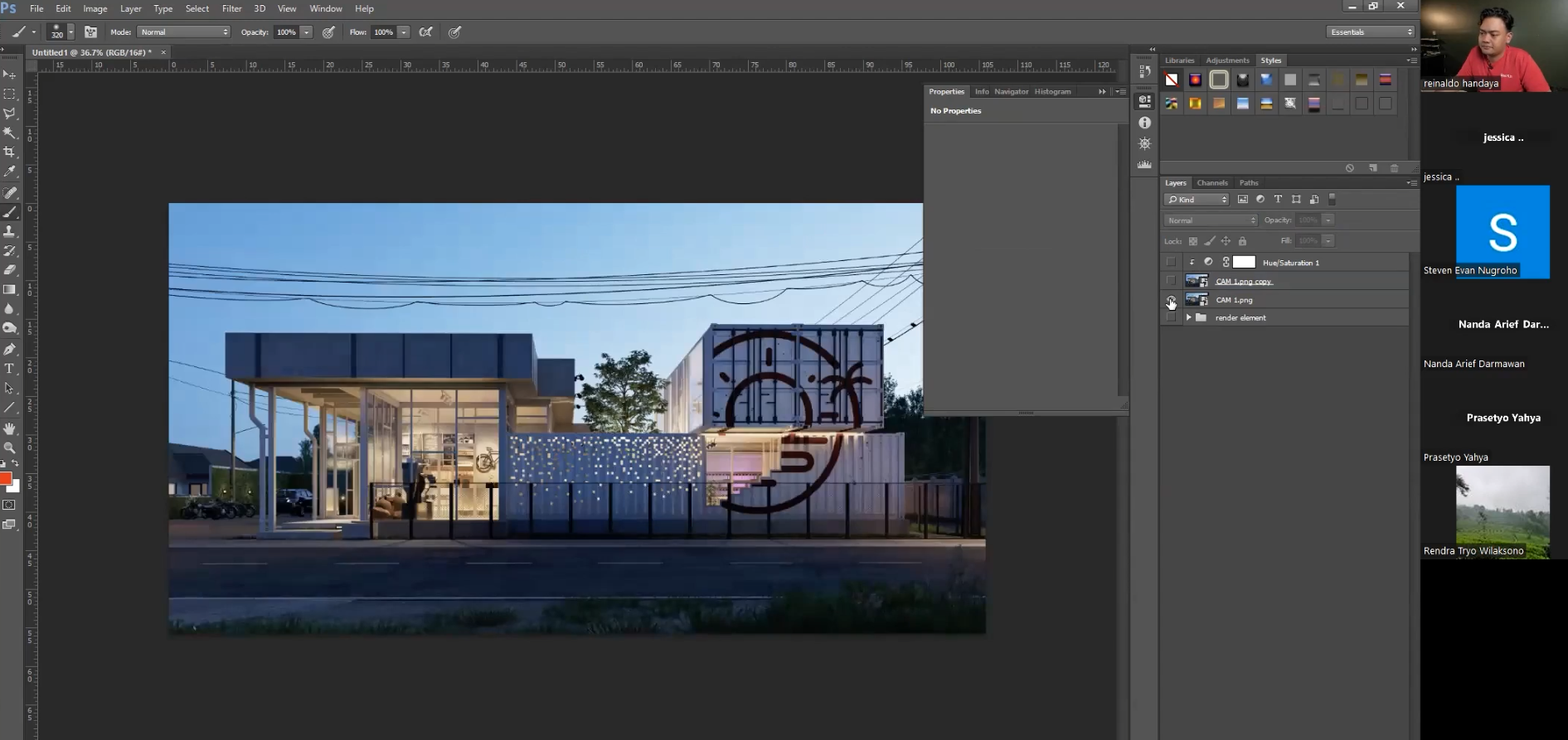 SKETCHUP ENSCAPE Exterior Render Commercial Space