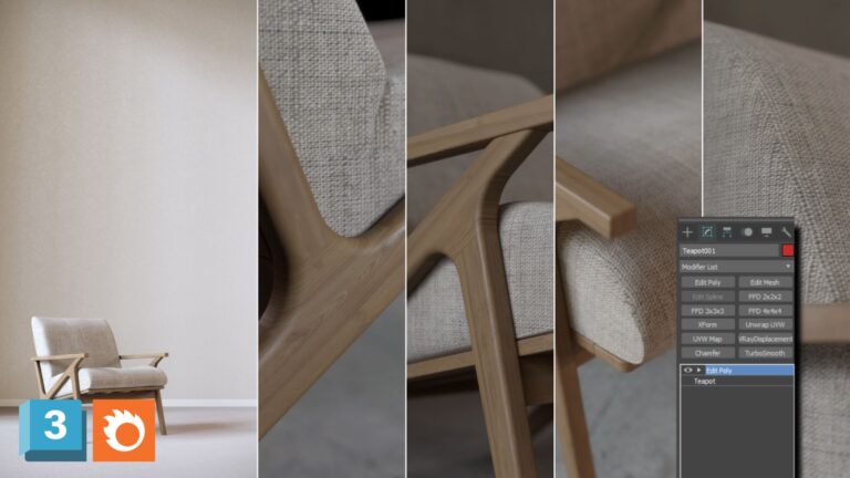 modeling furniture dengan 3dsmax dan corona render