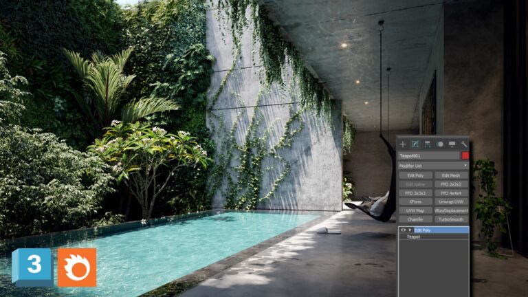 Cara membuat render pool semi exterior dengan 3DSMAX & Corona Render