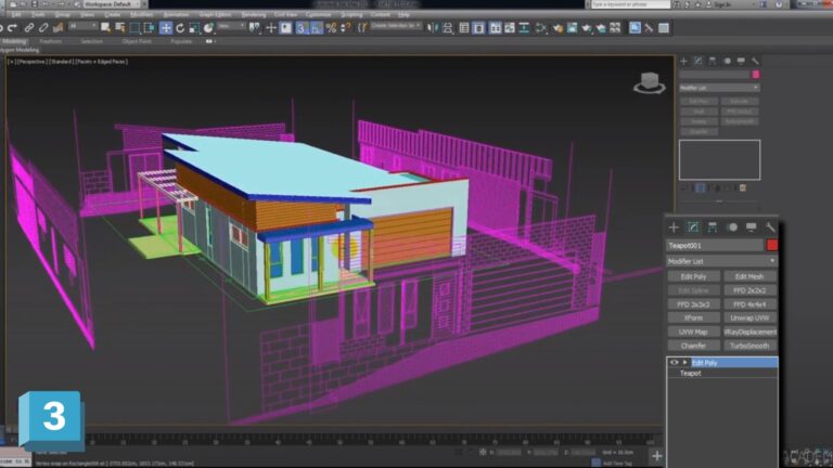 modeling exterior menggunakan 3dsmax