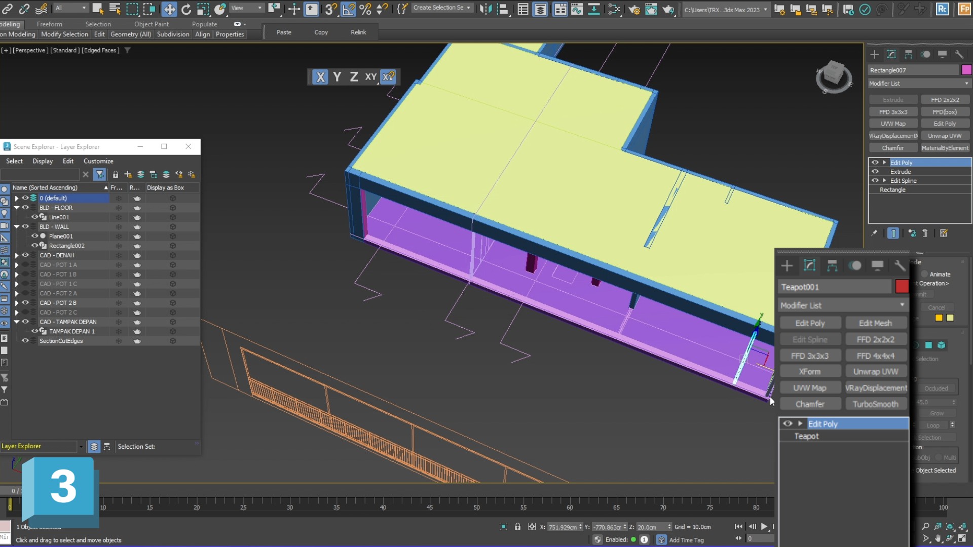 3DSMAX Modeling Interior