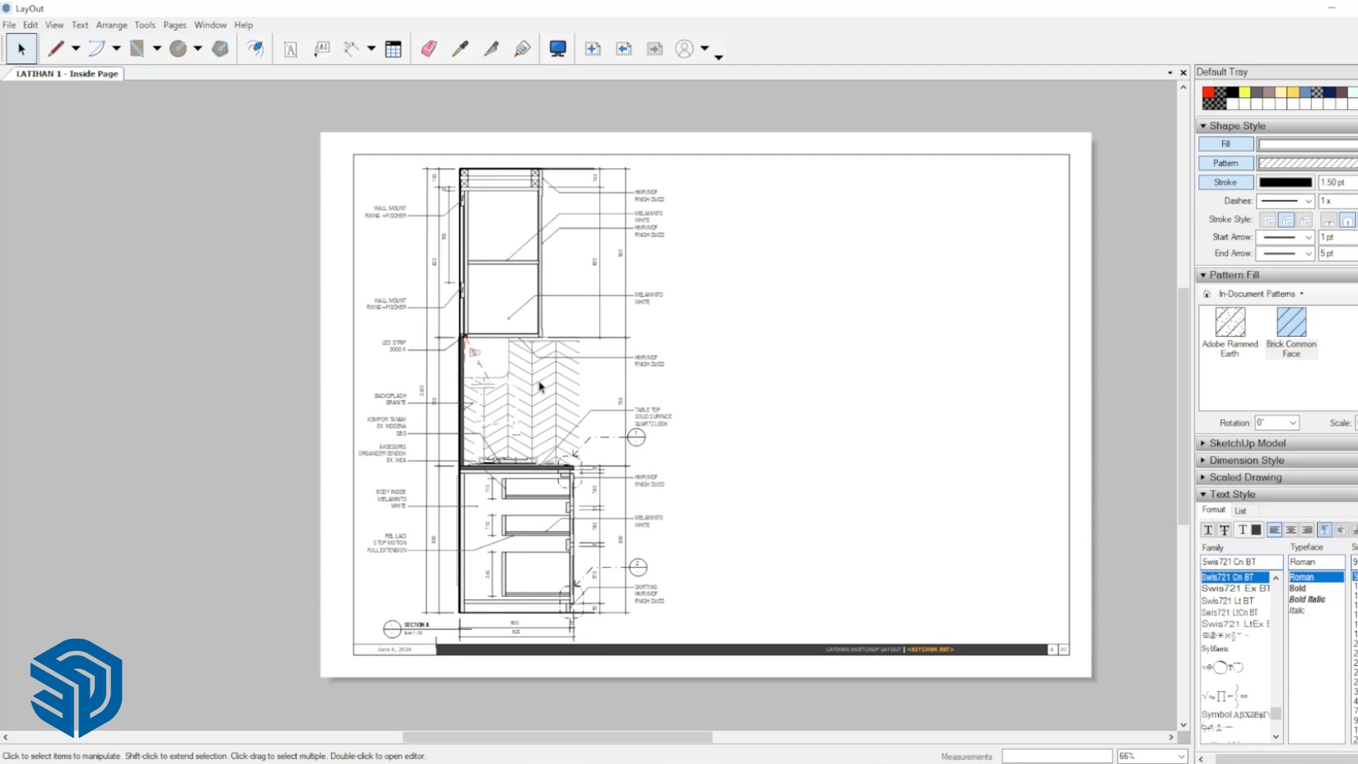 Pembuatan Gambar Kerja Interior dengan Sketchup layout