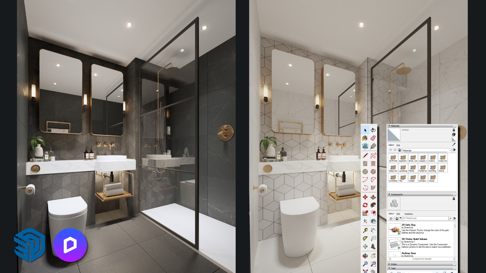 Render Ruang Tertutup Menggunakan Sketchup & D5 Render