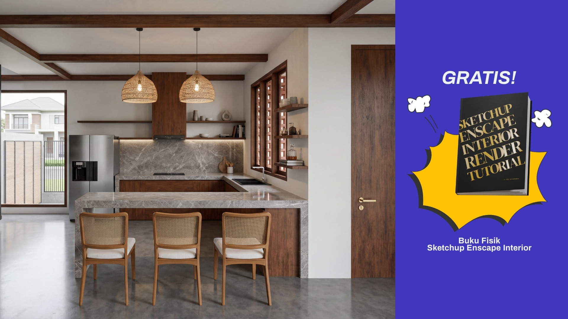 Cara Meningkatkan Kualitas Render Interior SketchUp & Enscape Dengan Menggunakan AI